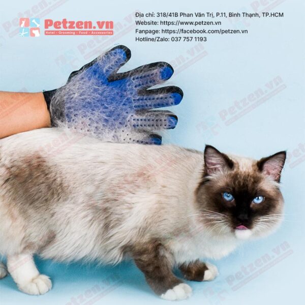 Găng tay chải lông chó mèo bằng cao su