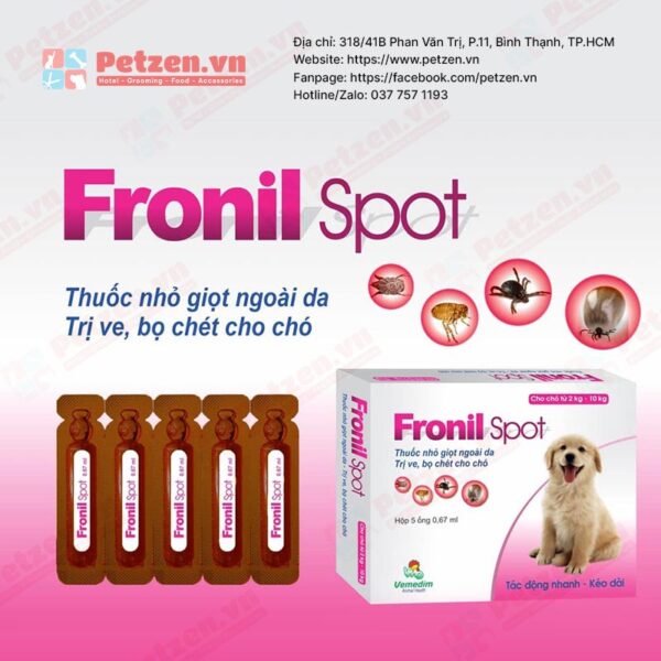 Nhỏ gáy Fronil Spot trị ve rận bọ chét cho chó mèo